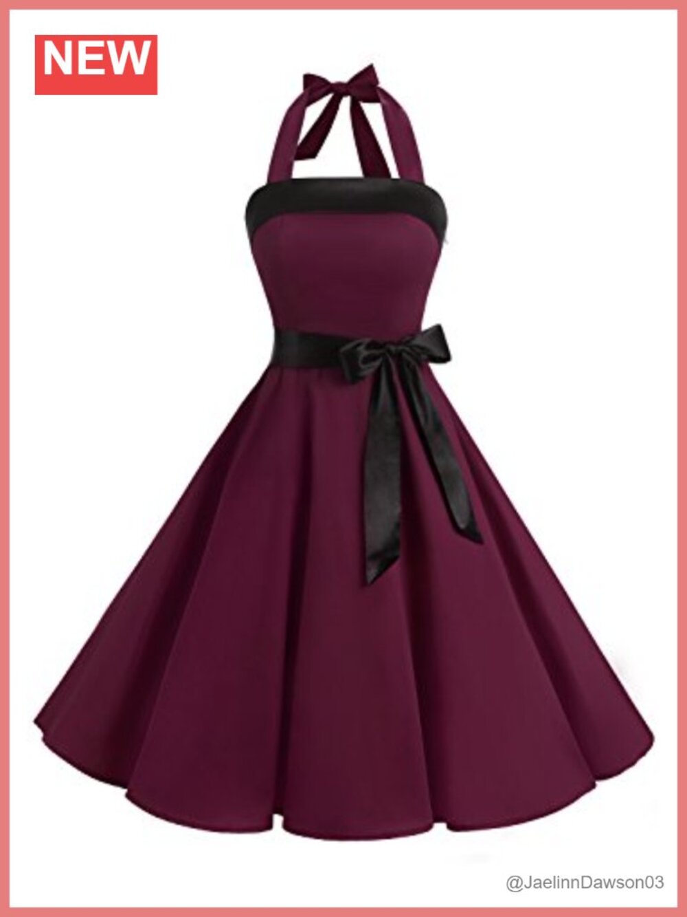Vintage 1950s Halter Swing Dress Tea Party Cocktail